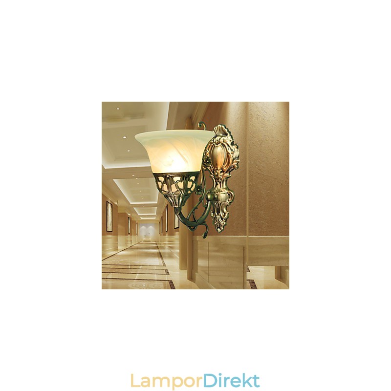 Europeiska Vägglampor Metall Material Plätering Brons Belysning Med Säng Vardagsrum Front Spegel Balkong Lampa
