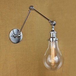 Teleskopisk Retro Vägglampa I Kromglas