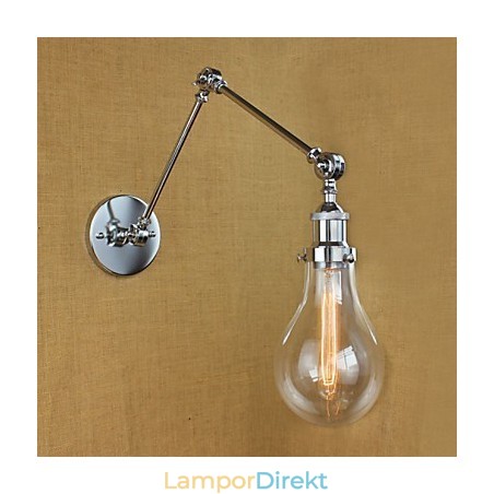 Teleskopisk Retro Vägglampa I Kromglas Teleskopisk Retro Vägglampa I Kromglas