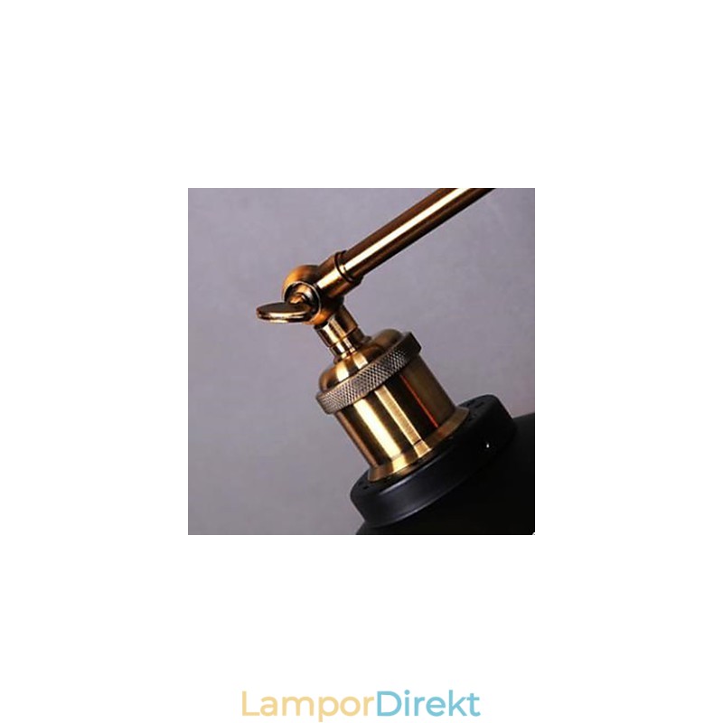 Rural Industrial Retro Vägglampa Dubbel Vägglampa Svart Paraply