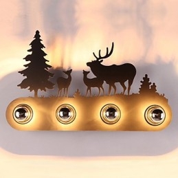 4 Lights American Village Pastoral Loft Style Sovrum Gang Järn Retro Vägglampor