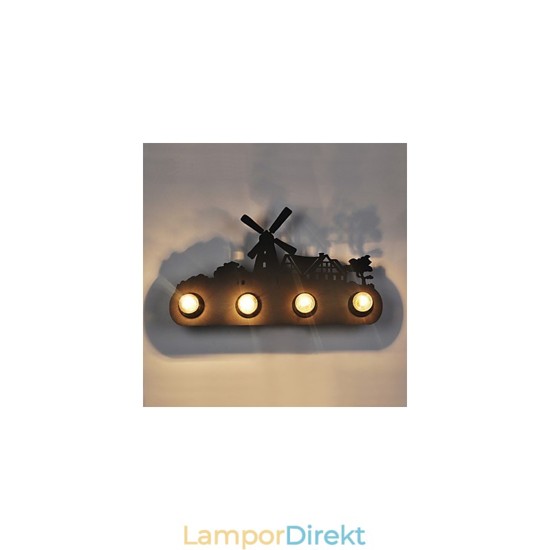 4 Lights American Village Pastoral Loft Style Sovrum Gang Järn Retro Vägglampor
