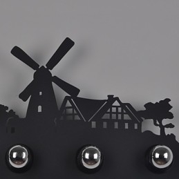 4 Lights American Village Pastoral Loft Style Sovrum Gang Järn Retro Vägglampor