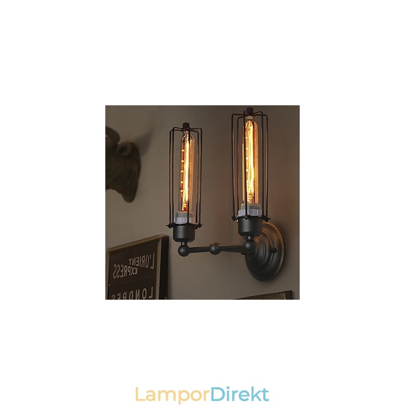 Loft American Country Retro Iron Vägglampa Art Industry Lights