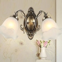 Retro Glas Enkel Europeisk Modern Elegance Smidesjärn Vägglampa Light