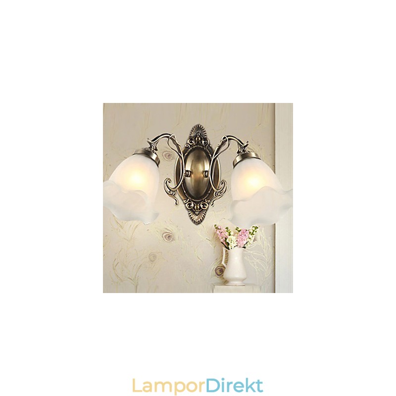 Retro Glas Enkel Europeisk Modern Elegance Smidesjärn Vägglampa Light