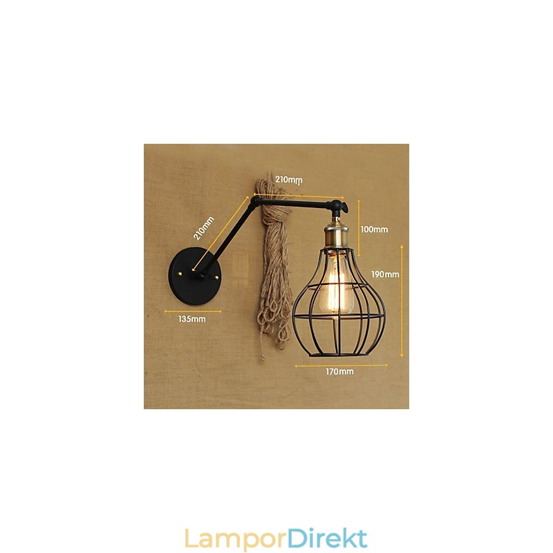 Vägglampor Swing Lights Läsvägglampor Mini Style Rustik Lodge Metal