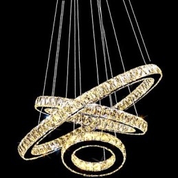 Kristall Taklampa Modern Belysning Tre Ringar D406080 K9 Stora Taklampor I Kristall