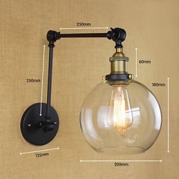 Den Långa Armen På Glasväggen Järn Industriell Kreativ Teleskopisk Sovrum Retro Nostalgisk Restaurang Vikbar Gång