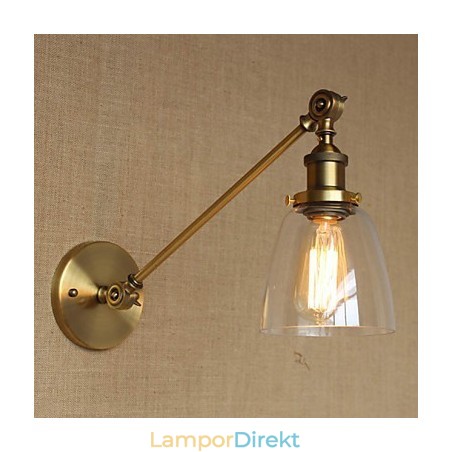 Iron Glas Brons Mässing Arm Style Retro Creative American Country Hall Sovrum Vägglampa Iron Glas Brons Mässing Arm Style Retro Creative American Country Hall Sovrum Vägglampa