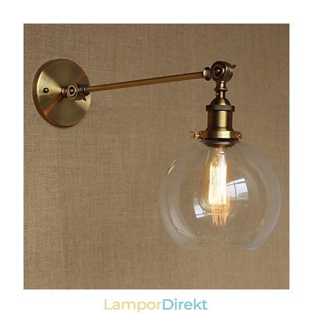 Iron Glas Brons Mässing Arm Style Retro Creative American Country Hall Sovrum Vägglampa Iron Glas Brons Mässing Arm Style Retro Creative American Country Hall Sovrum Vägglampa