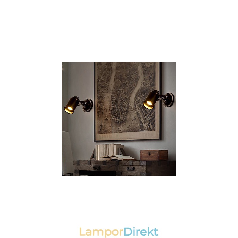 Vintage Vägglampa Industriell Svart Smidesjärn Vägglampa Retro Econce Fixturedison Lampa Korridor Väggbelysning