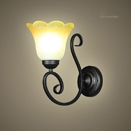 Vintage Vägglampa Järn Glas Svängarm Vägglampa Inomhusdekor Sovrum Vägglampa 110 220V För Vardagsrum