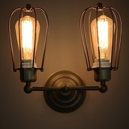 Loft American Country Iron Art Antik Vägglampa Industrilampor