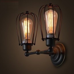 Loft American Country Iron Art Antik Vägglampa Industrilampor