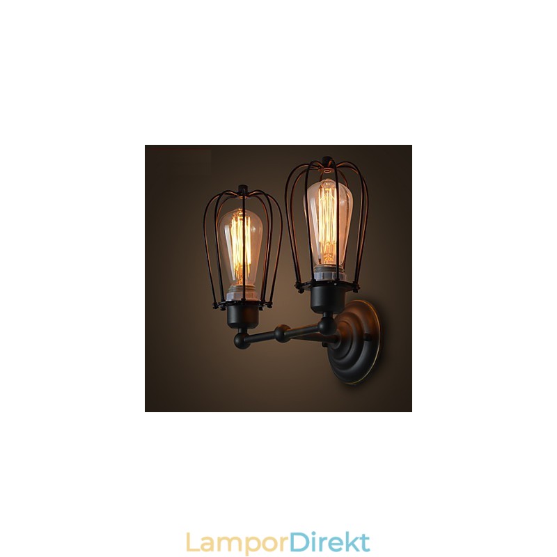 Loft American Country Iron Art Antik Vägglampa Industrilampor