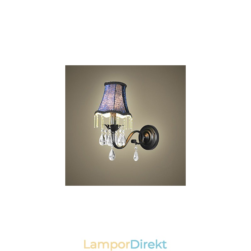 Crystal Vägglampa Med Tyg Lampskärm Bästsäljande I Europa Och Usa