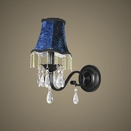 Crystal Vägglampa Med Tyg Lampskärm Bästsäljande I Europa Och Usa
