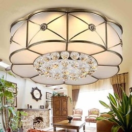 Traditionell Klassisk Rustik Lodge Mässing Metall Flush Mount
