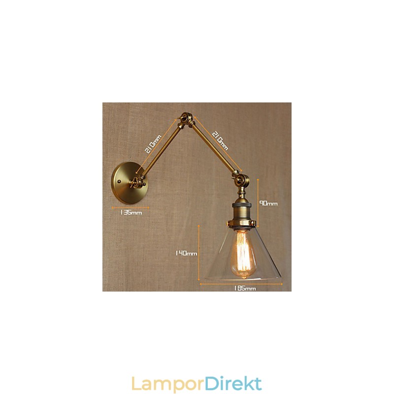 Retro Vintagebutik Exklusivt Designad Modern Bronskyrkolobby Dekorerad Sovrumsvägglampa