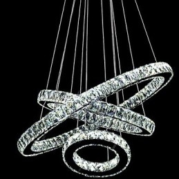 Kristall Taklampa Modern Belysning Tre Ringar D406080 K9 Stora Taklampor I Kristall