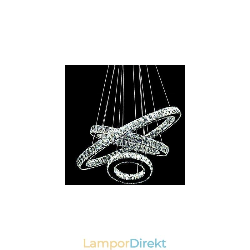 Kristall Taklampa Modern Belysning Tre Ringar D406080 K9 Stora Taklampor I Kristall