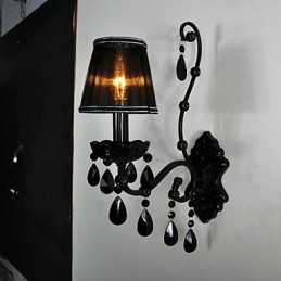 Vägglampetter Kristall Traditionell Klassisk Metall Svart