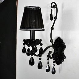Vägglampetter Kristall Traditionell Klassisk Metall Svart