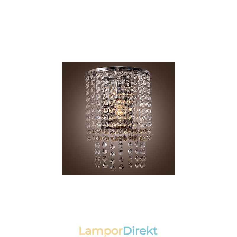 Modern Kristallvägglampa Med 1 Lampa