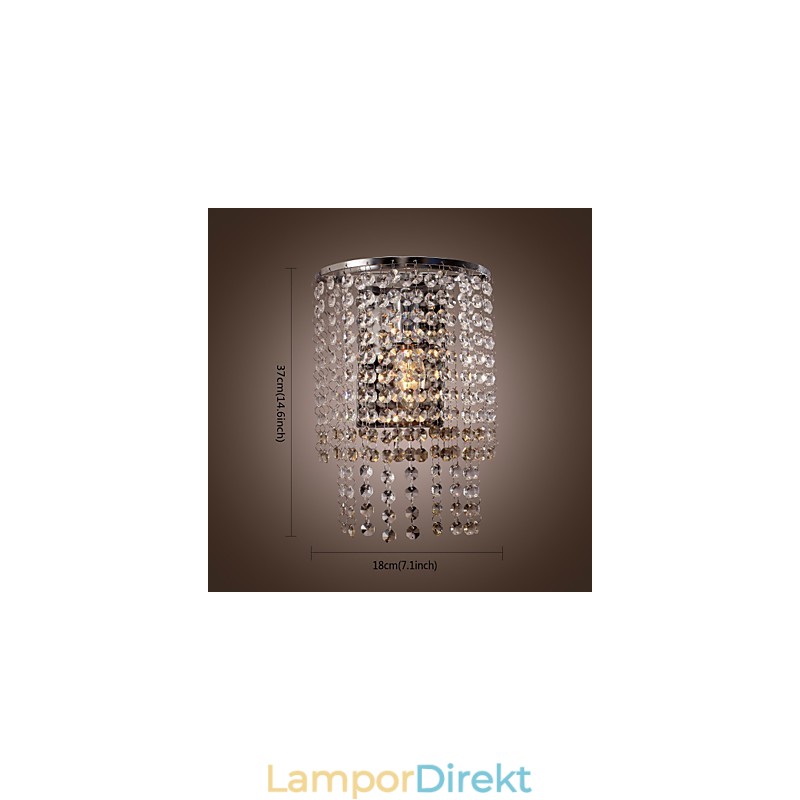Modern Kristallvägglampa Med 1 Lampa