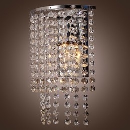 Modern Kristallvägglampa Med 1 Lampa