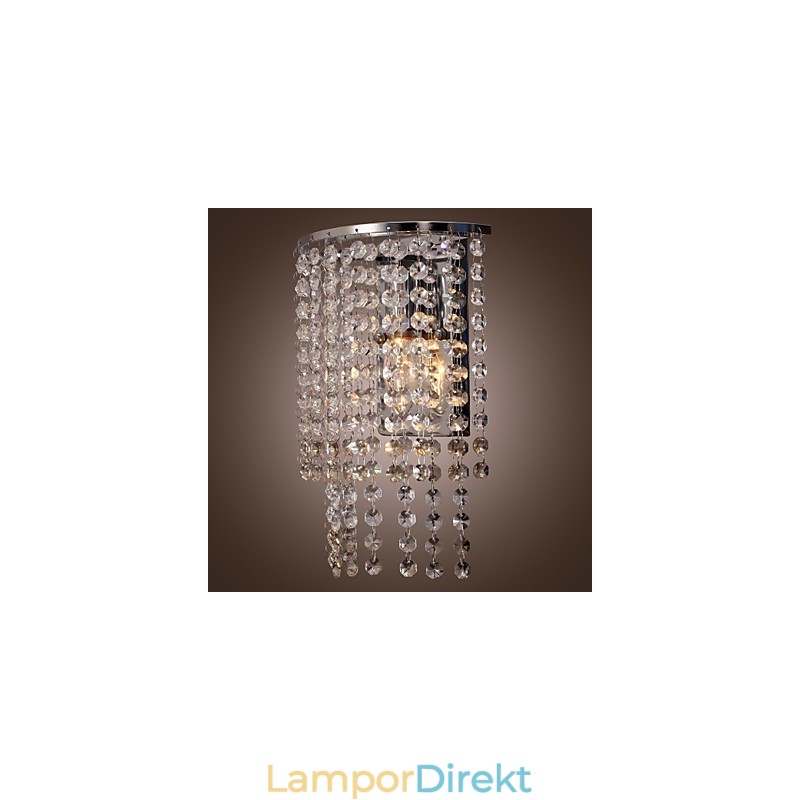 Modern Kristallvägglampa Med 1 Lampa