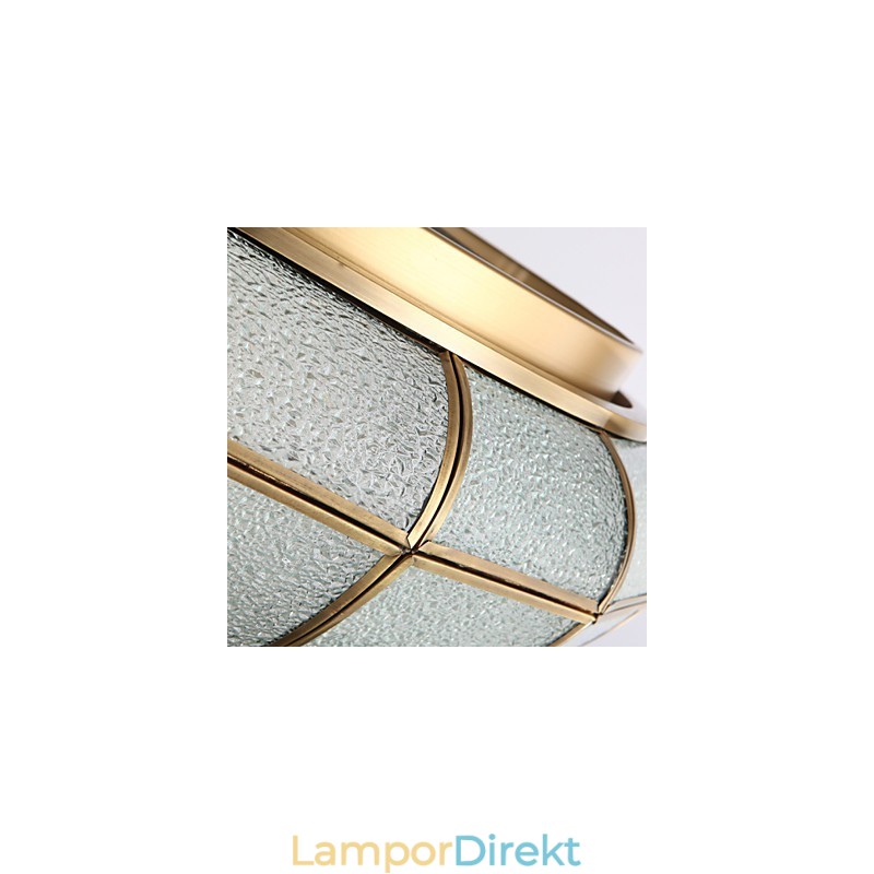 Traditionell Klassisk Rustik Lodge Mässing Metall Flush Mount