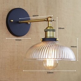 American Country Retro Kreativ Personlighet Populär Dekorativ Glasvägglampa