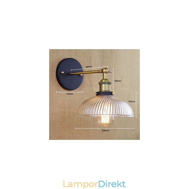 American Country Retro Kreativ Personlighet Populär Dekorativ Glasvägglampa