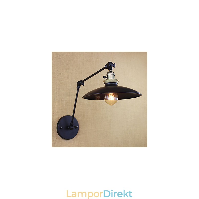 Amerikansk Minimalistisk Industrijärn Långarmad Vägglampa Med Strömbrytare