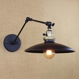 Amerikansk Minimalistisk Industrijärn Långarmad Vägglampa Med Strömbrytare