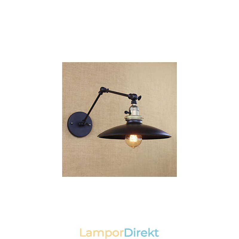 Amerikansk Minimalistisk Industrijärn Långarmad Vägglampa Med Strömbrytare