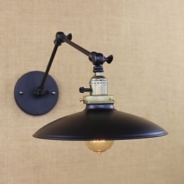 Amerikansk Minimalistisk Industrijärn Långarmad Vägglampa Med Strömbrytare