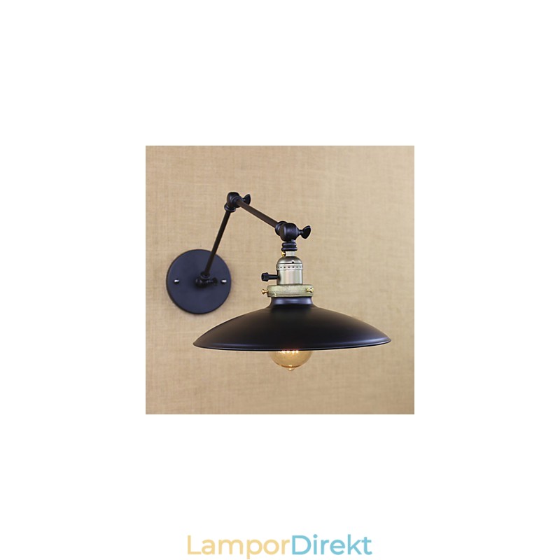 Amerikansk Minimalistisk Industrijärn Långarmad Vägglampa Med Strömbrytare