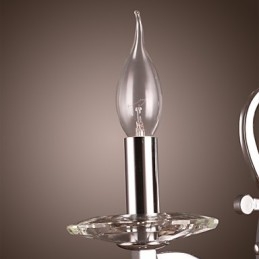 Silverfärgad Kristallvägglampa Med 1 Lampa