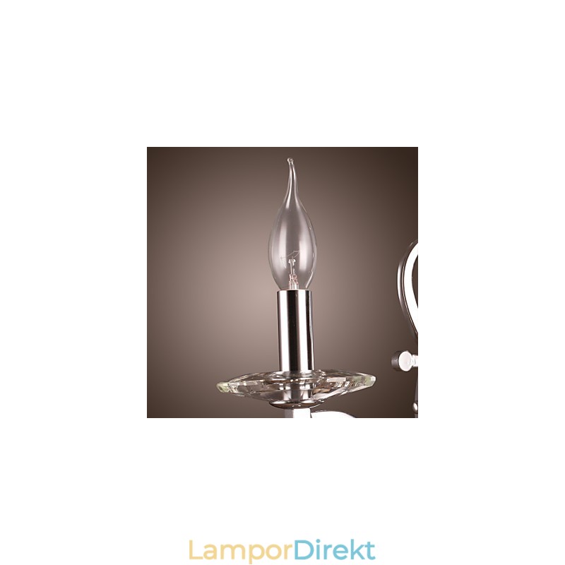 Silverfärgad Kristallvägglampa Med 1 Lampa