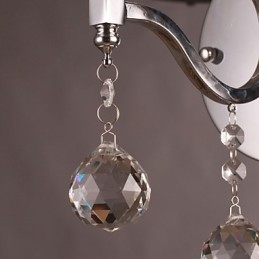 Silverfärgad Kristallvägglampa Med 1 Lampa