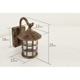 Antik Rustik Järn Vattentät Utomhus Vägglampa Vintage Lykta Ljus Rostig Mattsvart Korridor Hall Vägglampa