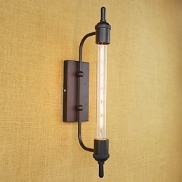 Europa Och Retro Klädselkonstrestaurang Edison Glödlampa Flöjt Dekorativ Vägglampa