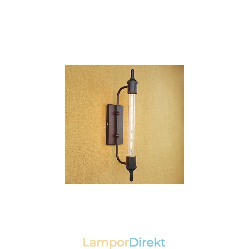 Europa Och Retro Klädselkonstrestaurang Edison Glödlampa Flöjt Dekorativ Vägglampa