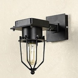 Loft Industriell Retro Vägg Vägglampa Med Ett Huvud