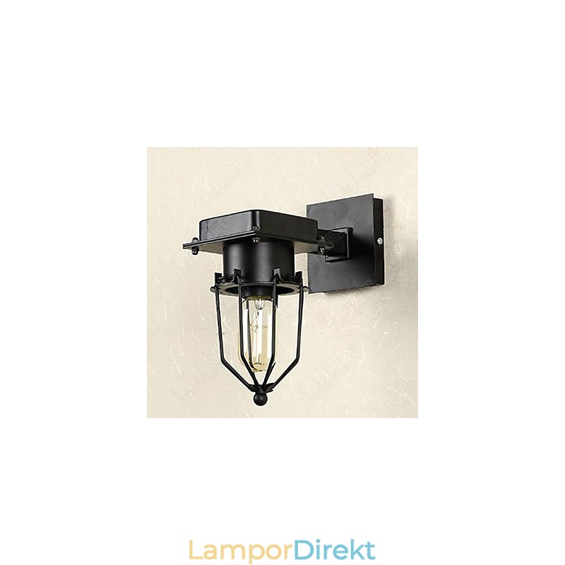Loft Industriell Retro Vägg Vägglampa Med Ett Huvud