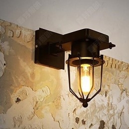 Loft Industriell Retro Vägg Vägglampa Med Ett Huvud