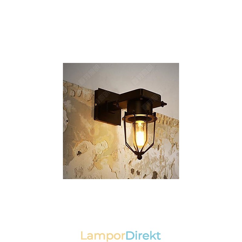 Loft Industriell Retro Vägg Vägglampa Med Ett Huvud